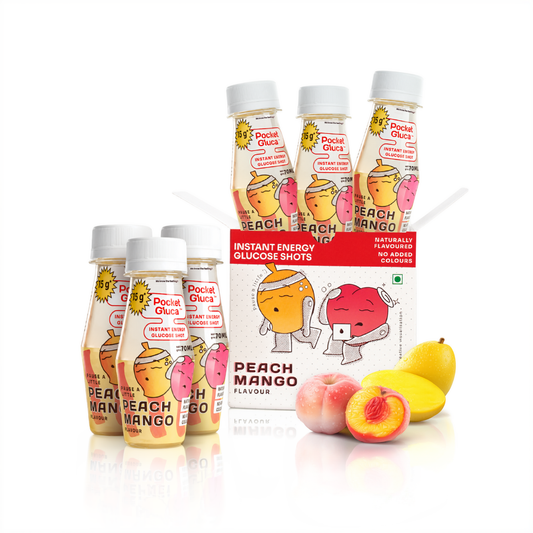 Glucose Shots Peach Mango | Set of 6 bottles | 70 ml