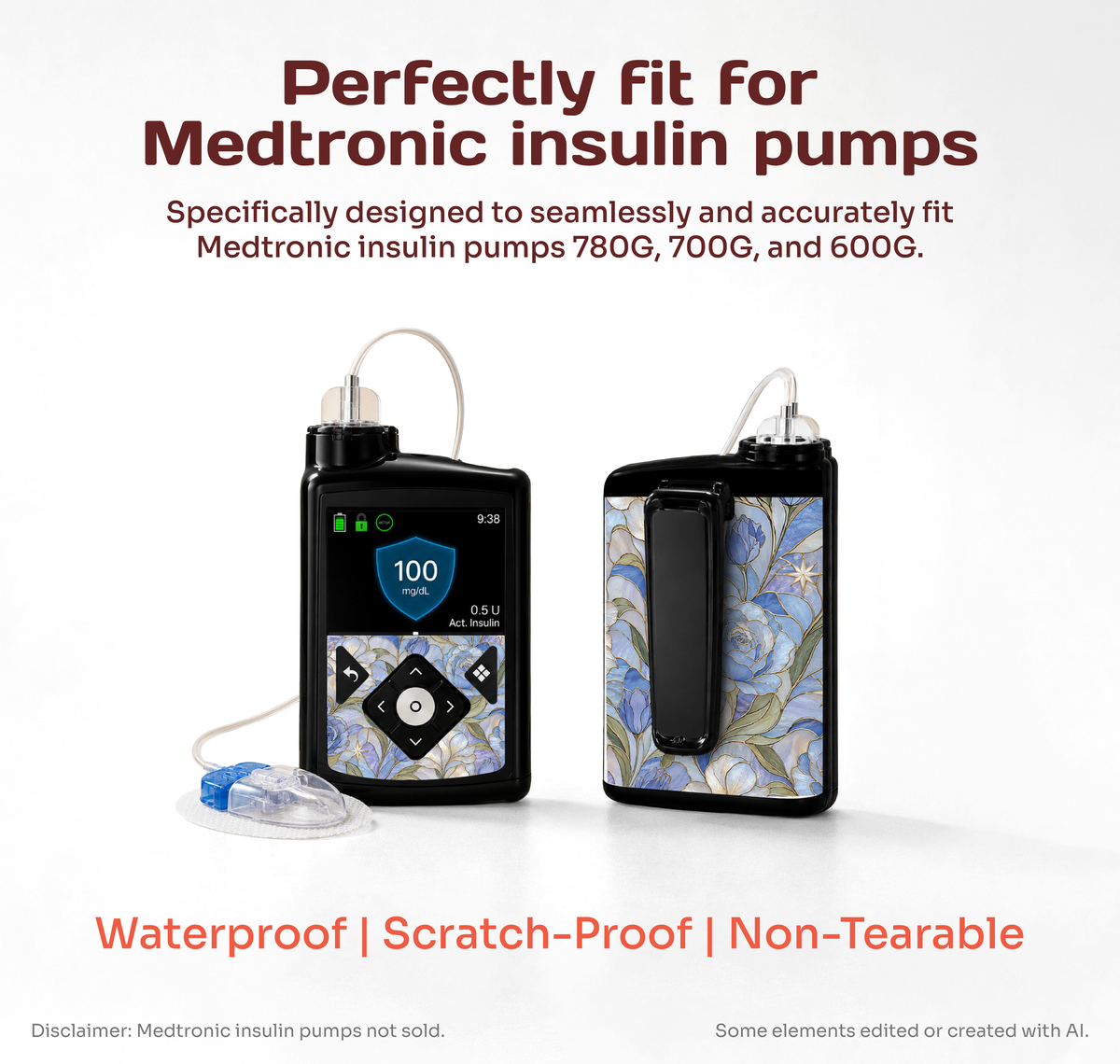 Peelz - Insulin Pump Stickers | 6 in one set | Non tearable | Waterproof