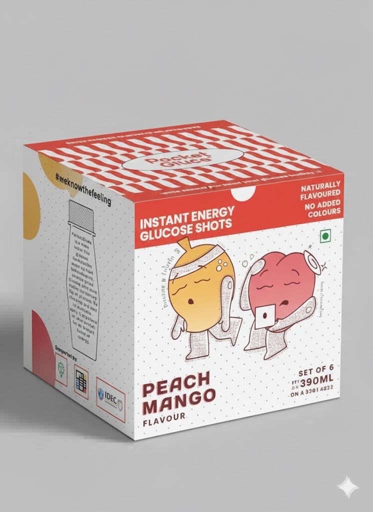 Peach Mango Glucose Shots | Set of 6